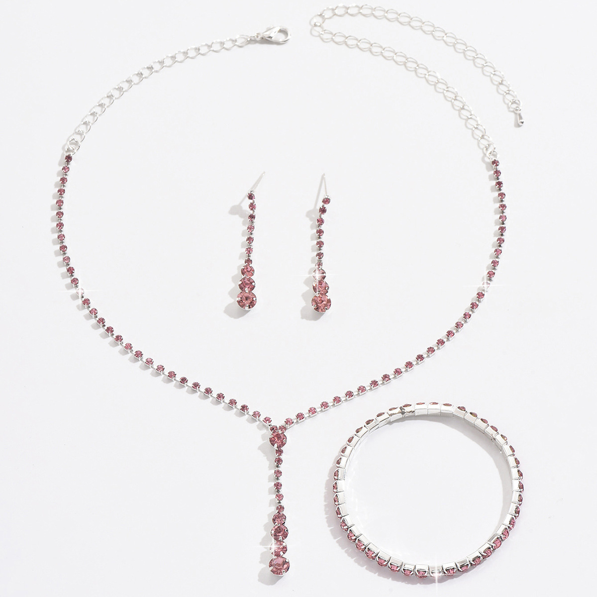 Fashion Elegant Wedding Bridal Gown Photography Jewelry Earrings Necklace, Bracelet Set - Image 8