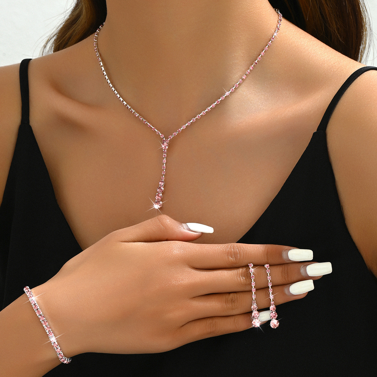 Fashion Elegant Wedding Bridal Gown Photography Jewelry Earrings Necklace, Bracelet Set - Image 5